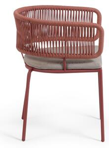 Vrtna stolica sa čeličnom konstrukcijom i smeđom špagom Kave HomeNadin