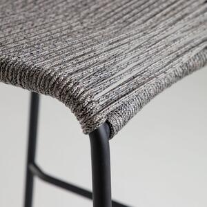 Siva barska stolica čelične konstrukcije Kave Home Glenville, visina 62 cm