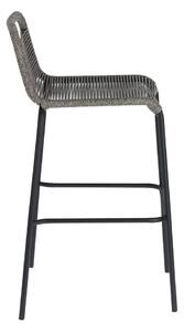 Siva barska stolica s čeličnom konstrukcijom Kave Home Glenville, visina 74 cm