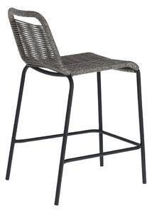 Siva barska stolica čelične konstrukcije Kave Home Glenville, visina 62 cm