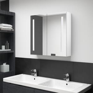 VidaXL LED kupaonski ormarić s ogledalom sjajni bijeli 62 x 14 x 60 cm