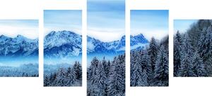 5-dijelna slika smrznute planine