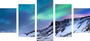 5-dijelna slika norveška polarna svjetlost