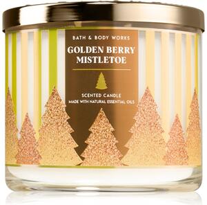 Bath & Body Works Golden Berry Mistletoe mirisna svijeća 411 g