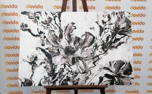 Slika oslikano ljetno cvijeće u crno-bijelom dizajnu