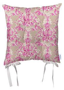Bež-ružičasti jastuk za stolicu od mikrovlakana Mike & Co. New York Butterflies, 36 x 36 cm