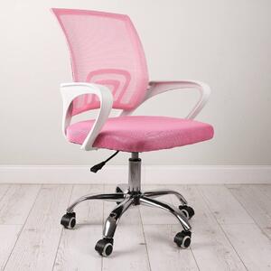 ShopJK UREDSKA STOLICA ERGONOMIC RUŽIČASTO-BIJELA KO03 5900779934269