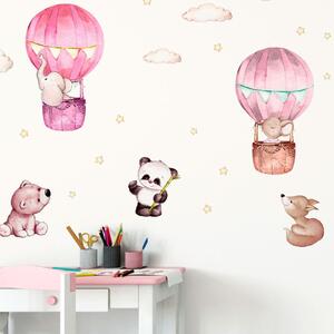 Ružičaste dječje zidne naljepnice Ambiance Balloons and Stars