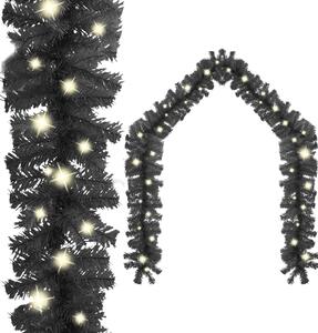 VidaXL Božićna girlanda s LED svjetlima 5 m crna
