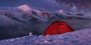 Slika šator ispod noćnog neba