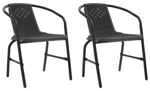 VidaXL Vrtne stolice 2 kom od plastičnog ratana i čelika 110 kg