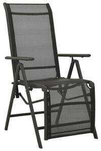 VidaXL Nagibne vrtne stolice 2 kom od tekstilena i aluminija crne