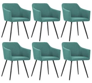 VidaXL Blagovaonske stolice od tkanine 6 kom zelene