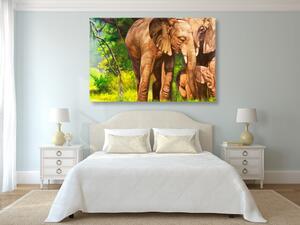 Slika obitelj slonova