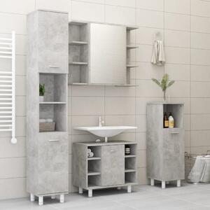 VidaXL 4-dijelni set kupaonskog namještaja od iverice siva boja betona