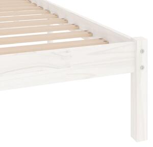 Okvir za krevet od masivne borovine bijeli 100 x 200 cm