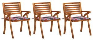 VidaXL Vrtne blagovaonske stolice s jastucima 3 kom od bagremovog drva