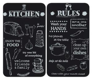Zaštitni poklopci za štednjak u setu od kaljenog stakla 2 kom 52x30 cm Kitchen Rules – Maximex