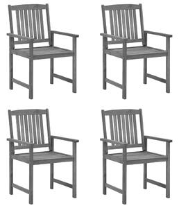 Redateljske stolice s jastucima 4 kom sive od bagremovog drva