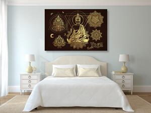 Slika zlatni Buddha koji meditira