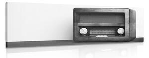 Slika retro radio u crno-bijelom dizajnu