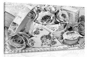 Slika romantični vintage stil u crno-bijelom dizajnu