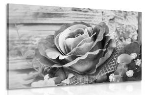 Slika vintage ruža u crno-bijelom dizajnu