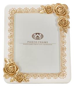 Bež okvir za fotografije s detaljima u zlatnoj boji Mauro Ferretti Rose, 21 x 26 cm