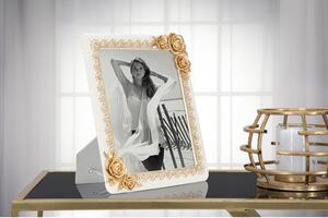 Bež okvir za fotografije s detaljima u zlatnoj boji Mauro Ferretti Rose, 26 x 31 cm