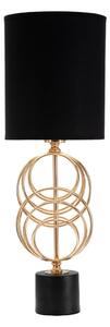 Crna/u zlatnoj boji stolna lampa s tekstilnim sjenilom (visina 58,5 cm) Circly – Mauro Ferretti