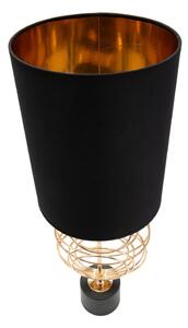 Crna stolna svjetiljka Mauro Ferretti Circly, visina 65 cm