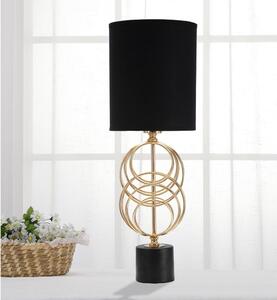 Crna/u zlatnoj boji stolna lampa s tekstilnim sjenilom (visina 58,5 cm) Circly – Mauro Ferretti