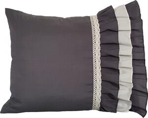Ukrasna jastučnica siva s čipkom 50 x 60 cm Širina: 50 cm | Duljina: 60 cm