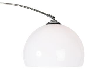 Moderna lučna svjetiljka kromirana s bijelim sjenilom - Arc Basic