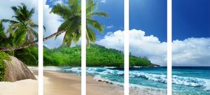 5-dijelna slika prekrasna plaža na otoku Šejšeli