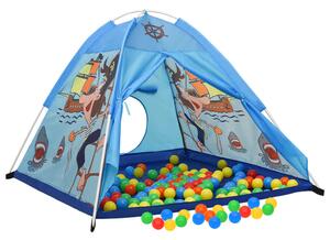 VidaXL Dječji šator za igru s 250 loptica plavi 120 x 120 x 90 cm