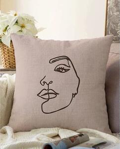 Bež jastučnica s udjelom pamuka Minimalist Cushion Covers Chenille, 55 x 55 cm