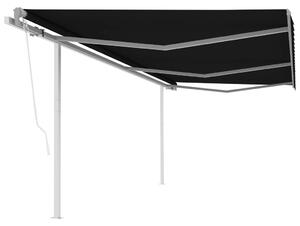 VidaXL Automatska tenda na uvlačenje sa stupovima 6 x 3 m antracit