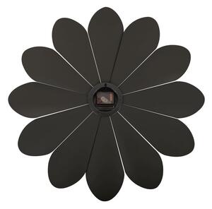 Crni zidni sat Karlsson cvijet, Ø 60 cm