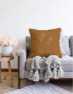 Narančasto-smeđa jastučnica s udjelom pamuka Minimalist Cushion Covers chenille, 55 x 55 cm