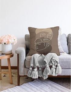 Smeđa jastučnica s udjelom pamuka Minimalist Cushion Covers Chenille, 55 x 55 cm
