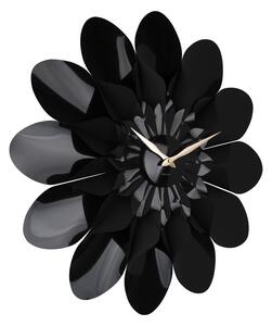 Crni zidni sat Karlsson cvijet, Ø 60 cm