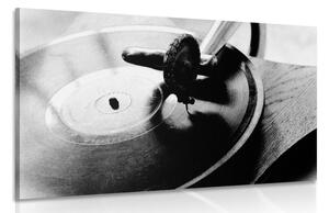 Slika starinski gramofon u crno-bijelom dizajnu