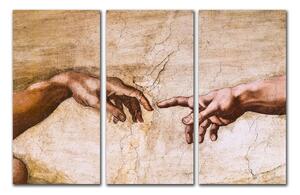 Reprodukcija slike u 3 dijela Michelangelo Buonarroti - Creation of Adam