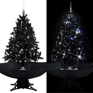 Božićno drvce koje sniježi sa stalkom crno 140 cm PVC