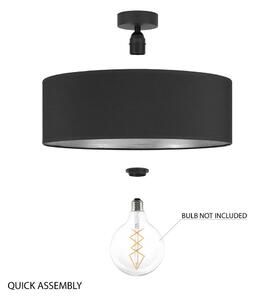 Crna stropna svjetiljka sa srebrnim detaljima Sotto Luce Tres XL, ⌀ 45 cm