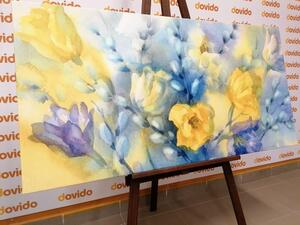 Slika akvarelni žuti tulipani - 100x50