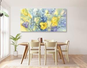 Slika akvarelni žuti tulipani - 100x50