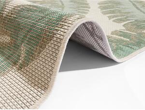 Zeleno-bež otvoreni tepih Ragami list, 70 x 140 cm
