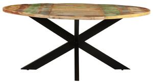 VidaXL Blagovaonski stol okrugli 175 x 75 cm masivno obnovljeno drvo